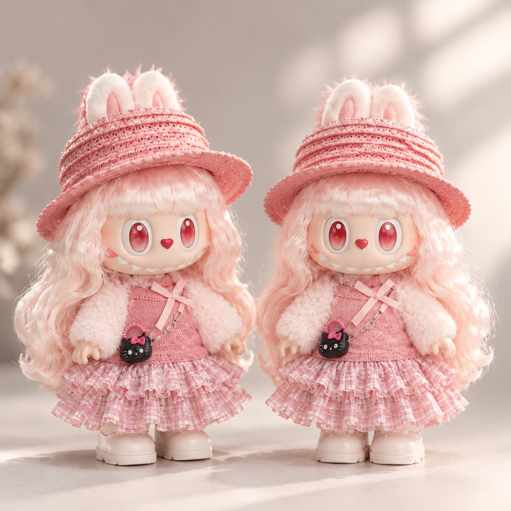 Wigs for Dolls: Labubu Vintage Salon Wig Set, 17cm | PlushCostumes
